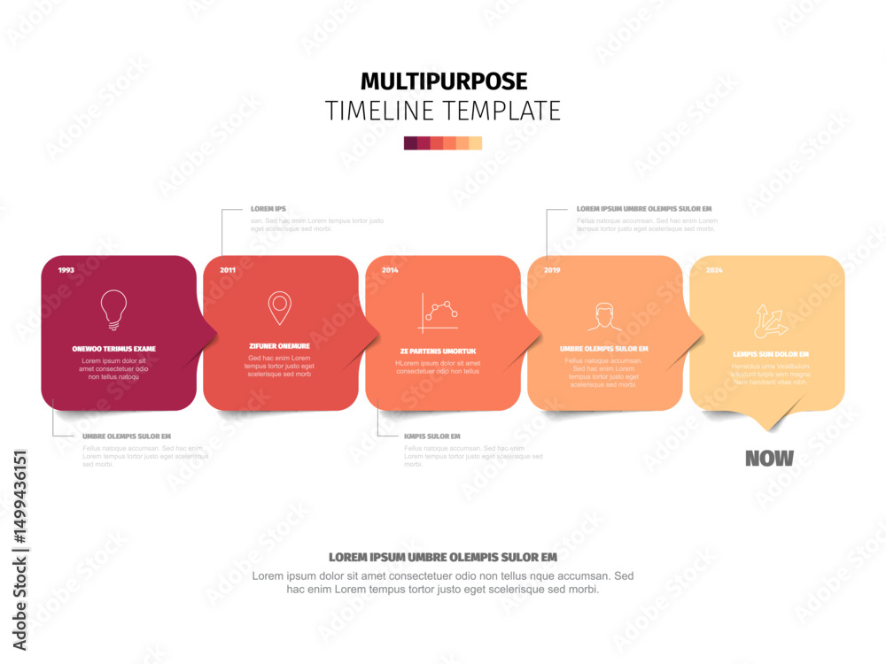Poster modern horizontal timeline template infographic design for data visualization and process mapping. t