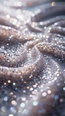 Sparkling sequined fabric abstract bokeh effect creates a luxurious textured background