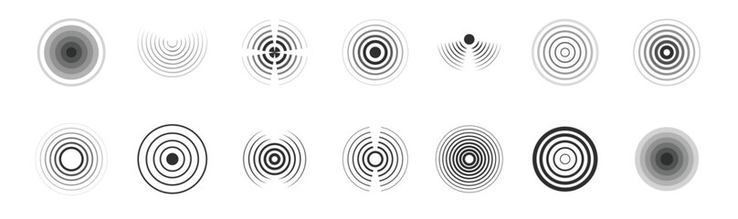 Circle signal sound wave collection. Set of noise wave icons. Vector