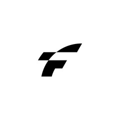 Black Initial F SPORT SHAPE Logo. Abstract Monogram Logomark for Growing Business, Branding, Identity, Marketing.