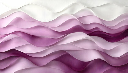 Obraz premium Gradient waves of layered, purple and white fabric create a flowing, textured abstract pattern