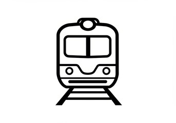 Naklejka premium Train front view isolated on white background