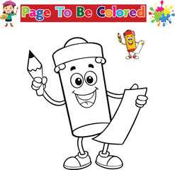 Pencil Holder Coloring Page for Kids Printable School Tools Activity

