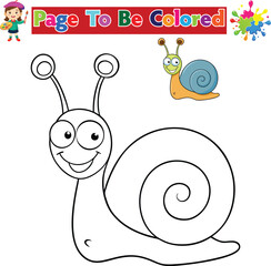 Cute Snail Coloring Page for Kids Printable Garden Animal Activity

