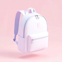 Minimalist Backpack Icon on a Pastel Background