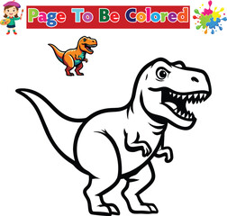 T-Rex Dinosaur Coloring Page for Kids Fun Prehistoric Activity Sheet   © Nisat