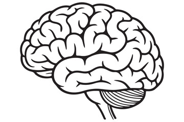 Brain silhouette icon simple vector illustration