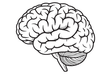 Brain silhouette icon simple vector illustration