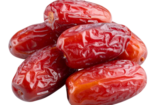  Dried dates, a realistic photo of dried red date fruit on a transparent background,