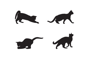 Ultimate Cat Silhouette Vector Collection Diverse Pet Feline Poses and Breeds in Black Illustrations for Graphic Design and Decor