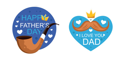  father's day label and badge collection