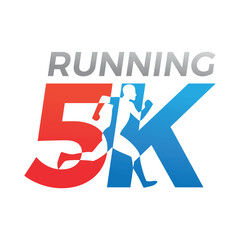 Running 5k logo design, running logo.