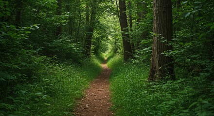 Fototapeta premium Forest Path Green Trees Scenic Nature Landscape