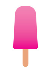 Pink ice cream bar icon isolated on white background. Ice cream on a wooden stick, a delicious pink ice treat with strawberry or raspberry flavor. Summer and holiday symbol, Vector illustration EPS 10
