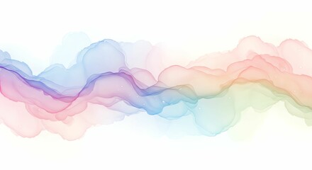 Abstract Pastel Watercolor Wave