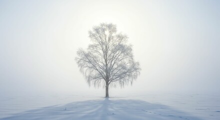 Winter Tree Landscape in Snow