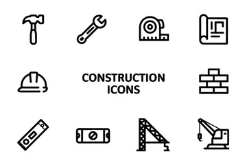 construction icon set, under construction icon, hard hat icon, property icon, roofing icon, cog icon, hard hat, safety icon, white hard hat icon, ppe icon, construction machinery icons, building const