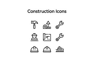 construction icon set, under construction icon, hard hat icon, property icon, roofing icon, cog icon, hard hat, safety icon, white hard hat icon, ppe icon, construction machinery icons, building const