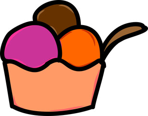 vector illustration of an ice cream 