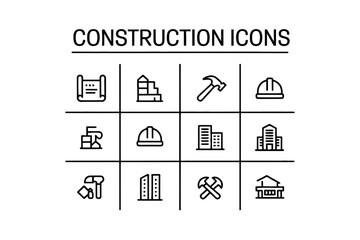 construction icon set, under construction icon, hard hat icon, property icon, roofing icon, cog icon, hard hat, safety icon, white hard hat icon, ppe icon, construction machinery icons, building const