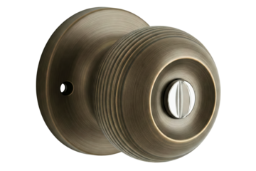 Antique door knob isolated on a transparent background