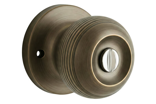 Antique door knob isolated on a transparent background