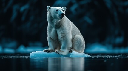 Majestic polar bear on an icy floe