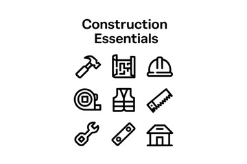 construction icon set, under construction icon, hard hat icon, property icon, roofing icon, cog icon, hard hat, safety icon, white hard hat icon, ppe icon, construction machinery icons, building const
