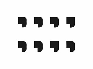 Exclamation Mark Collection. Black comma icon set. Speech mark. Inverted comma symbol.