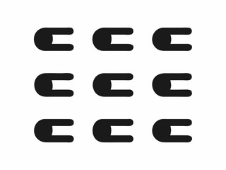 Obraz premium Seamless Pattern of Simple, Stylized C-Shapes on White Background