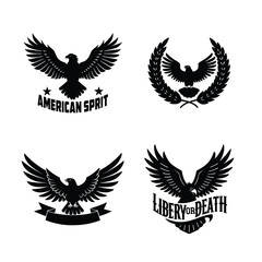 Soaring with Honor – Eagle Silhouette Embracing National Heritage
