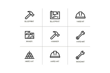 construction icon set, under construction icon, hard hat icon, property icon, roofing icon, cog icon, hard hat, safety icon, white hard hat icon, ppe icon, construction machinery icons, building const