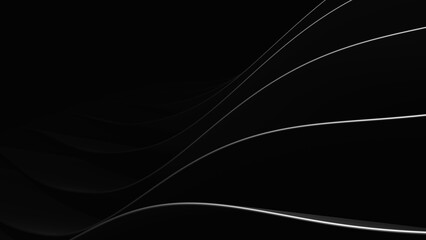 A Dark Background With Smooth, Flowing, White Lines.
