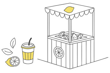 Minimalist Lemonade Stand Banner Vibrant Summer Drink Advertisement