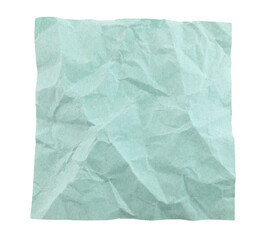 Crumpled blank sheet of paper for notes, isolated on transparent background. Office blank paper concept