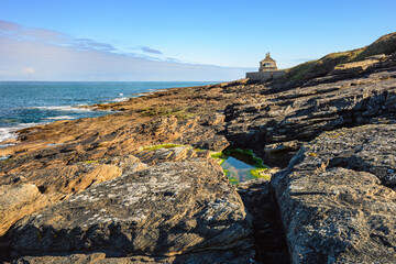 Bathing House on the rocky Beach at Howick, located on the North Sea coast in Northumberland's National Landscape, England