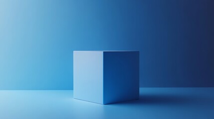 Obraz premium A blue box is on a blue background