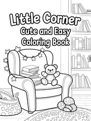 Book cover for kids illustration or coloring book