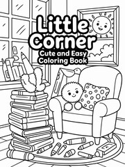 Fototapeta premium Book cover for kids illustration or coloring book