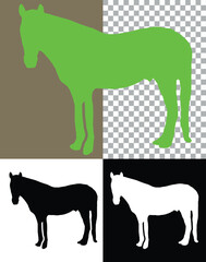Vector illustration of a horse silhouette, ideal for animal and farm designs.