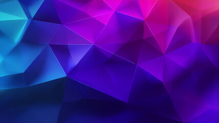 Obraz premium Low-poly triangle background, high detail, smooth neon color gradient