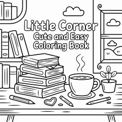 Book cover for kids illustraion or coloring book