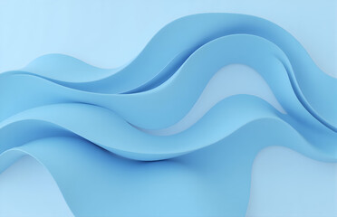 Fototapeta premium Abstract Light Blue Wavy Shapes
