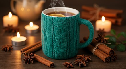 Mug with Tea and Spices