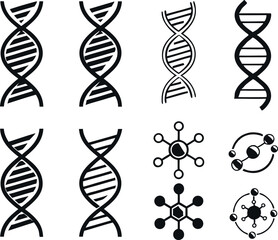 Collection of DNA, Virus, and Molecule Icons