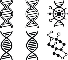 Collection of DNA, Virus, and Molecule Icons