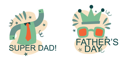  father's day label and badge collection