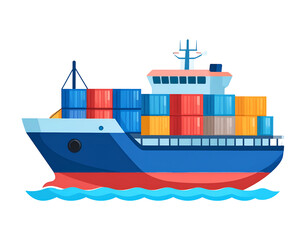 Cargo ship on the water (2)