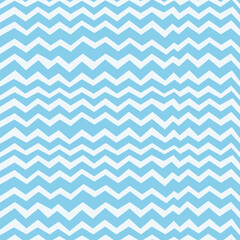 Seamless chevron pattern with white zig zag stripes on light blue background. Classic and versatile geometric design for textiles and backgrounds. Vector simple geometric abstract zigzag wallpaper.