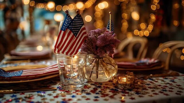 Patriotic table setting celebration